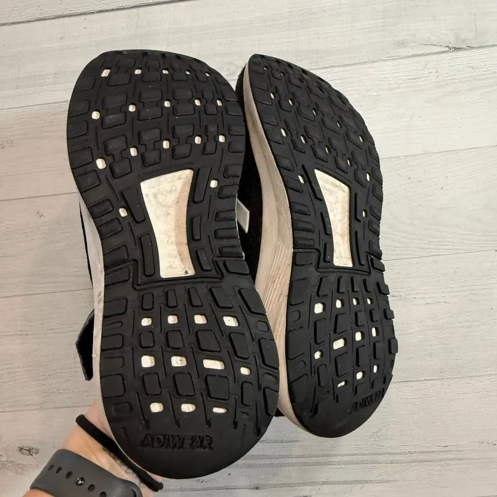 Adidas kids black and white 3 stripe sneaker little kids‎ 13